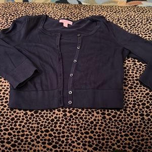 LILLY PULITZER NAVY CARDIGAN SIZE SMALL